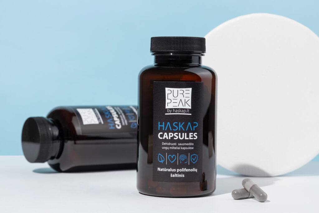 Haskap Capsules - Sausmedžio uogų kapsulės Pure Peak by haskap.lt