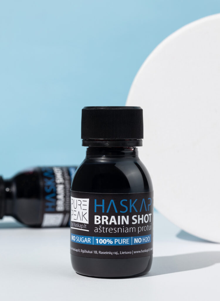 Haskap BRAIN SHOT – Vieno gurkšnio, natūralus, produktyvumą skatinantis gėrimas (60ml)